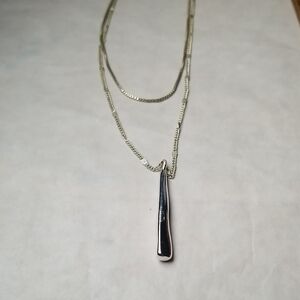 Double Strand Leanna Necklace In Silver and Gold Tones